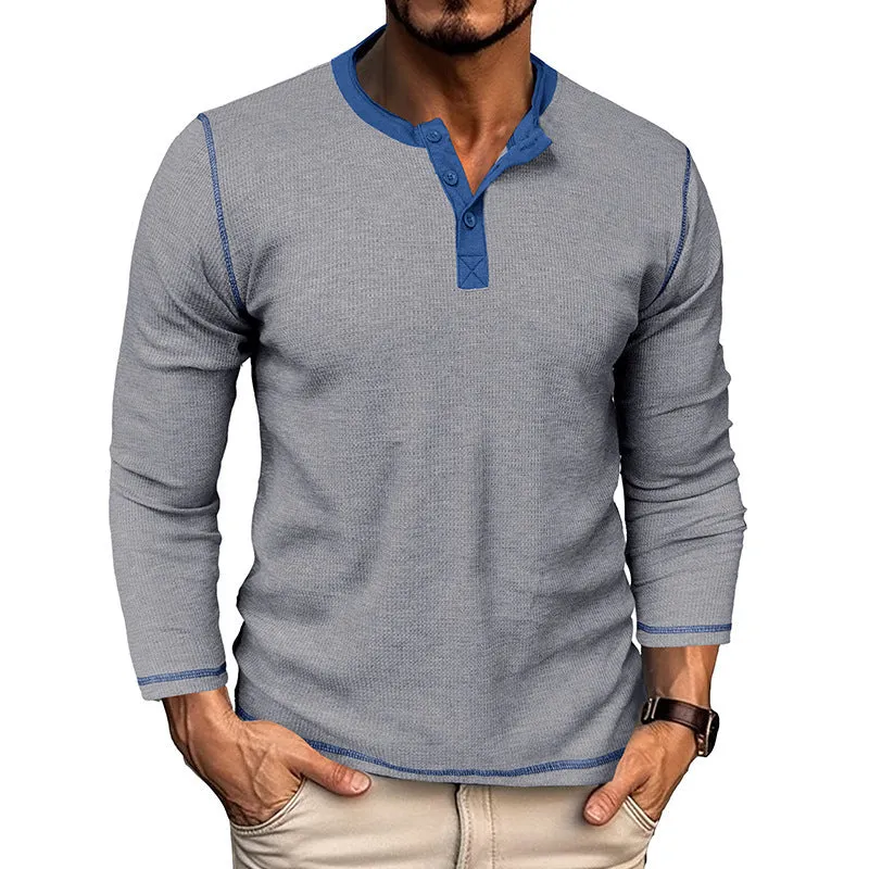 Men's Long Sleeve Henley Thermal Shirts