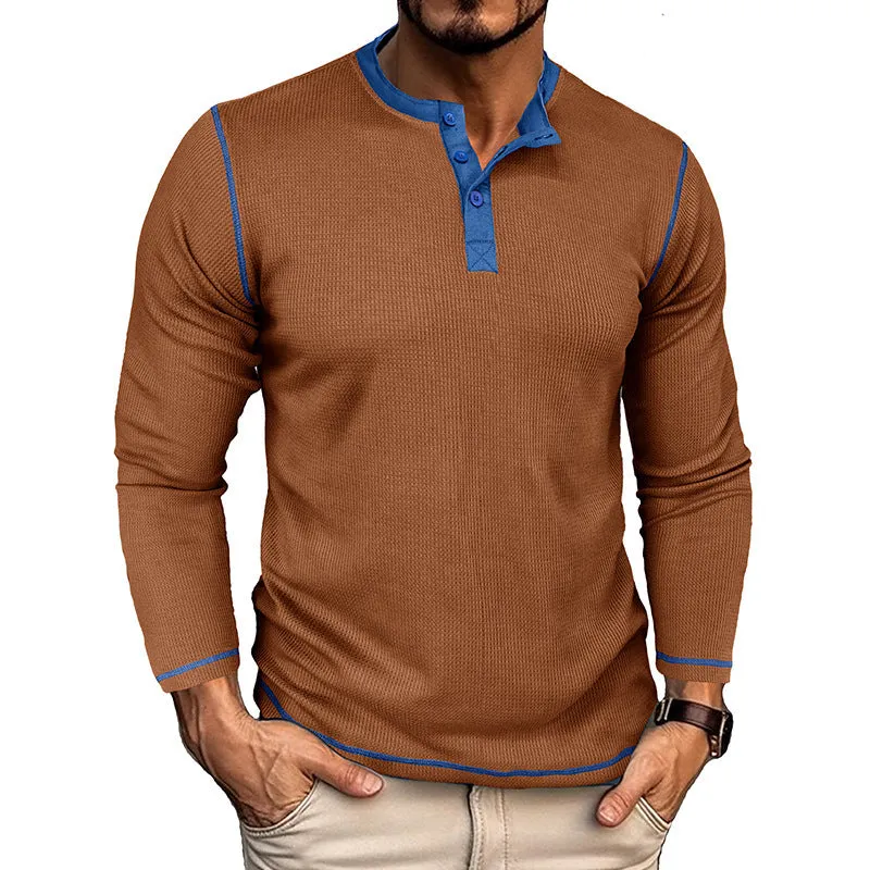 Men's Long Sleeve Henley Thermal Shirts