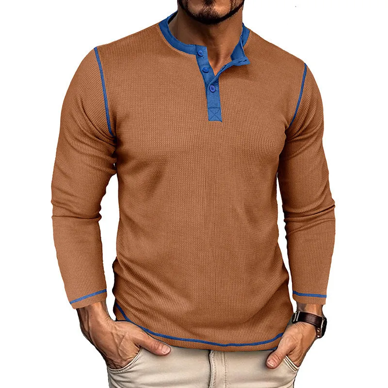 Men's Long Sleeve Henley Thermal Shirts