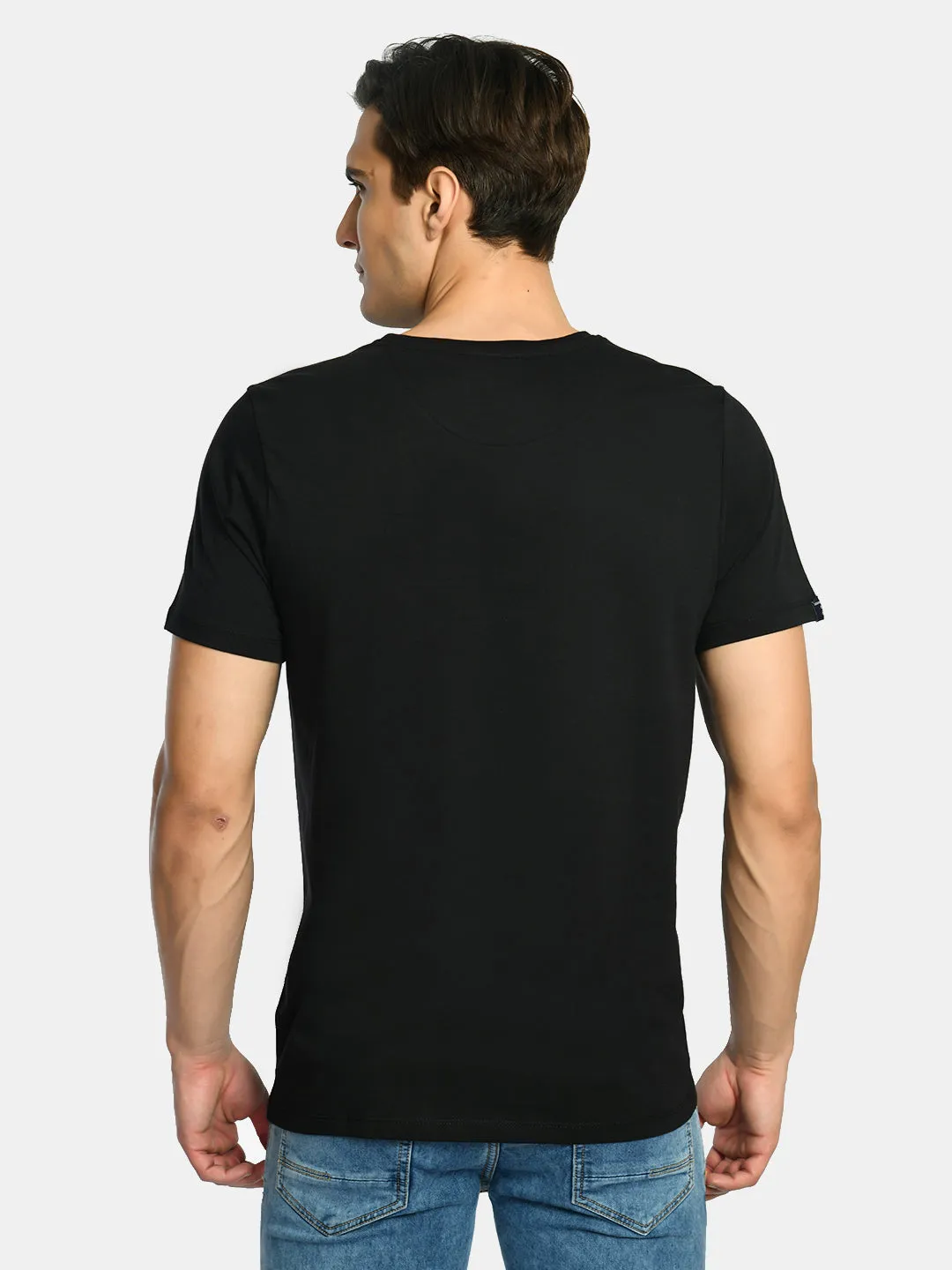 Men's Midnight Black Round Neck T-Shirt