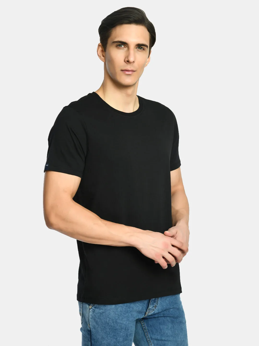 Men's Midnight Black Round Neck T-Shirt