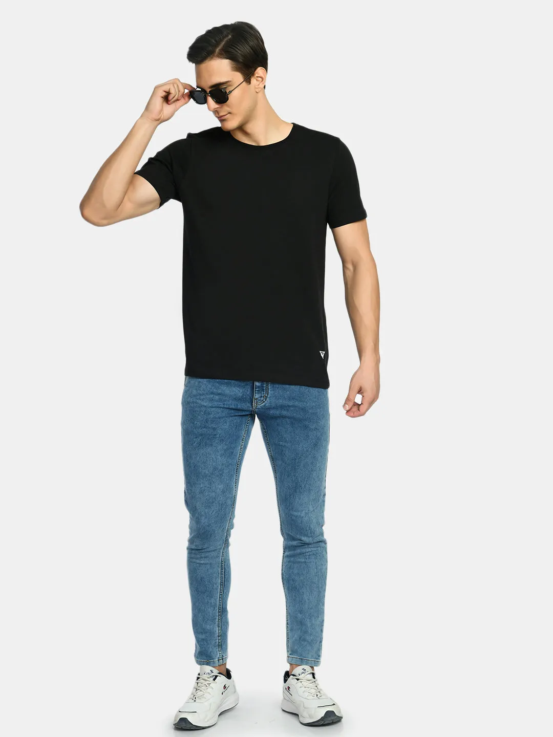 Men's Midnight Black Round Neck T-Shirt