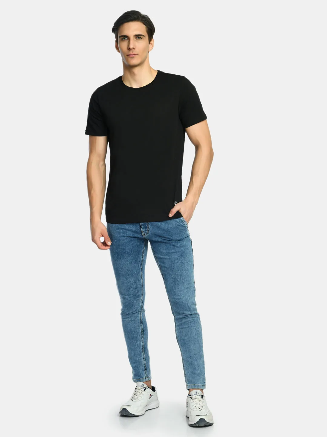 Men's Midnight Black Round Neck T-Shirt