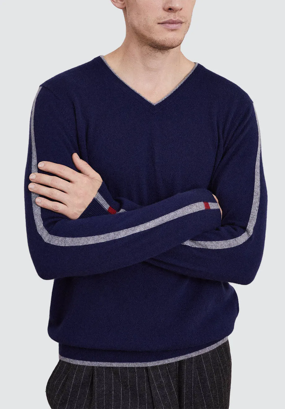 Men's V Neck Sweater | Midnight