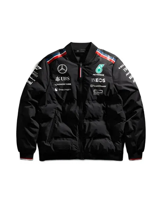 Mercedes AMG Petronas F1 2024 Men's Team Insulator Bomber Jacket - Black