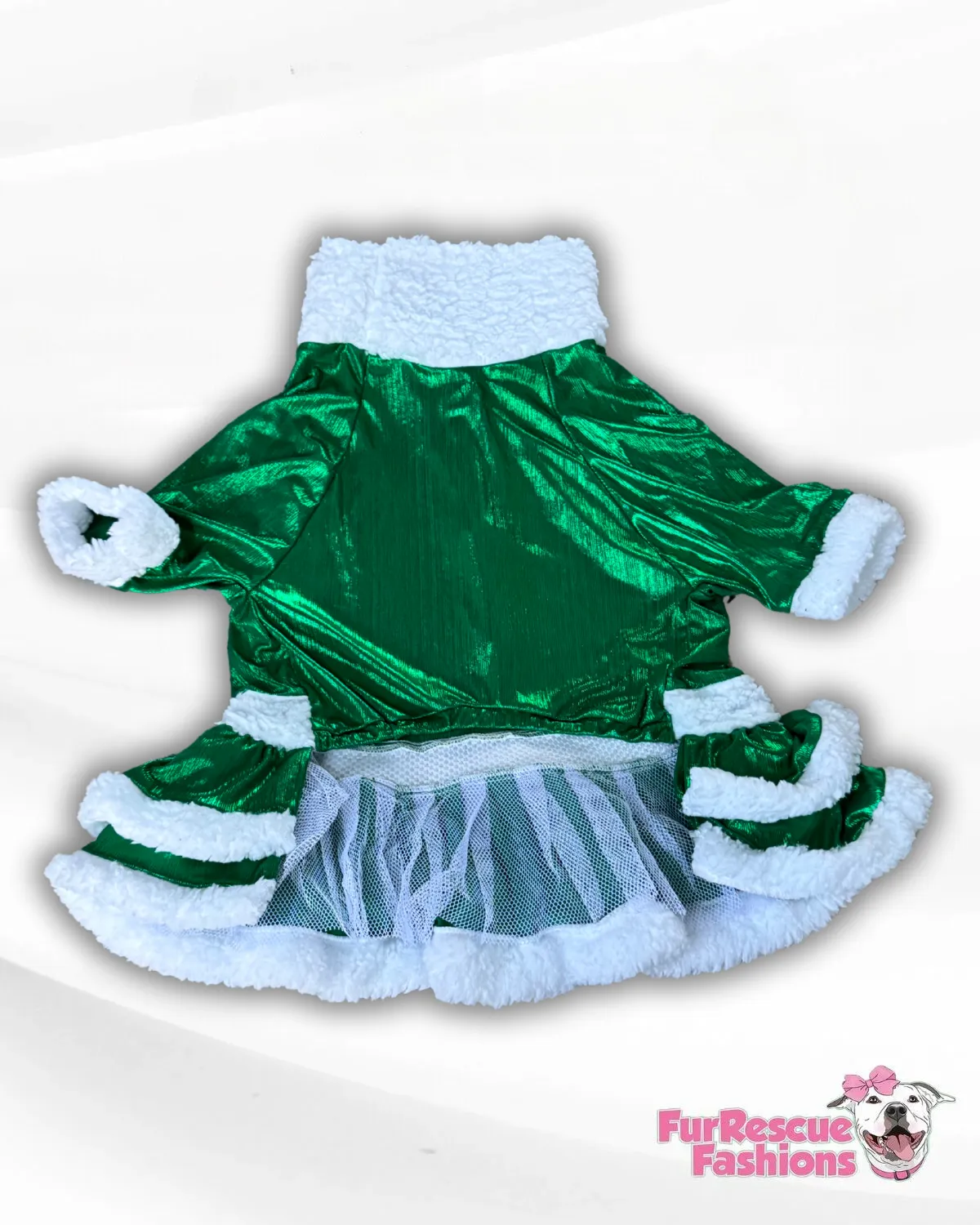 Metallic Green Festive Dog Dress