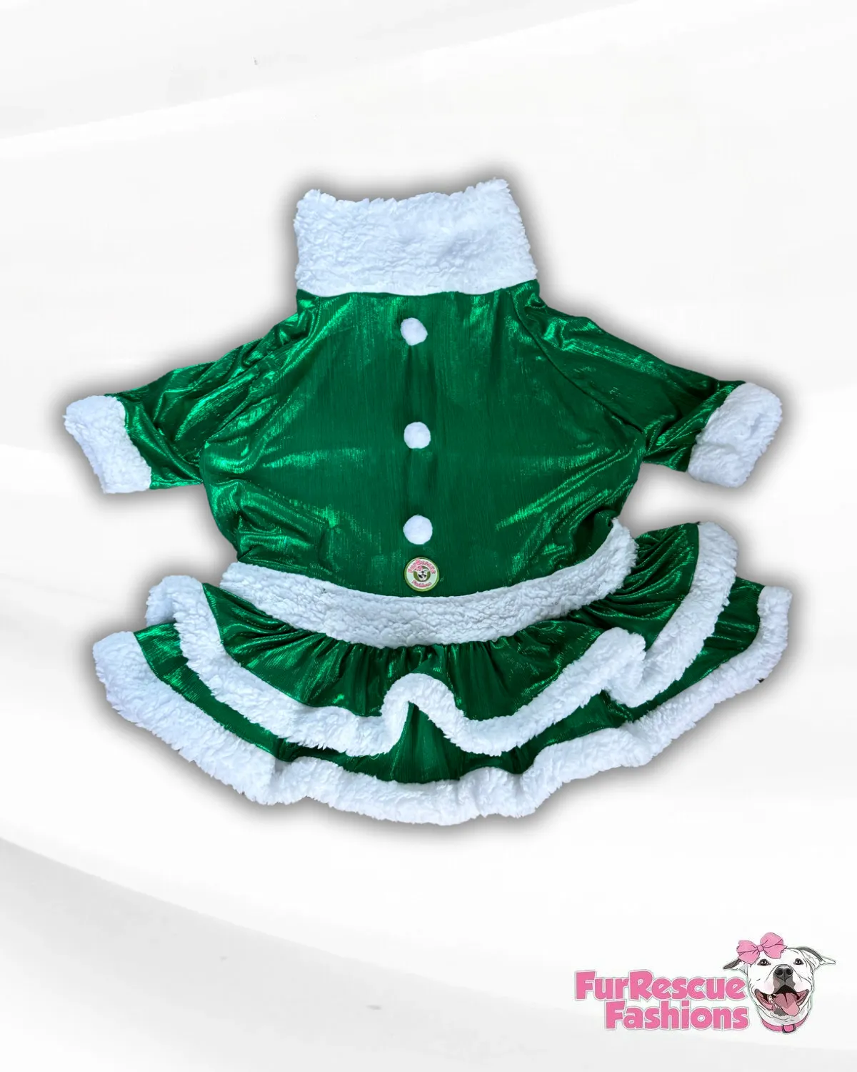 Metallic Green Festive Dog Dress