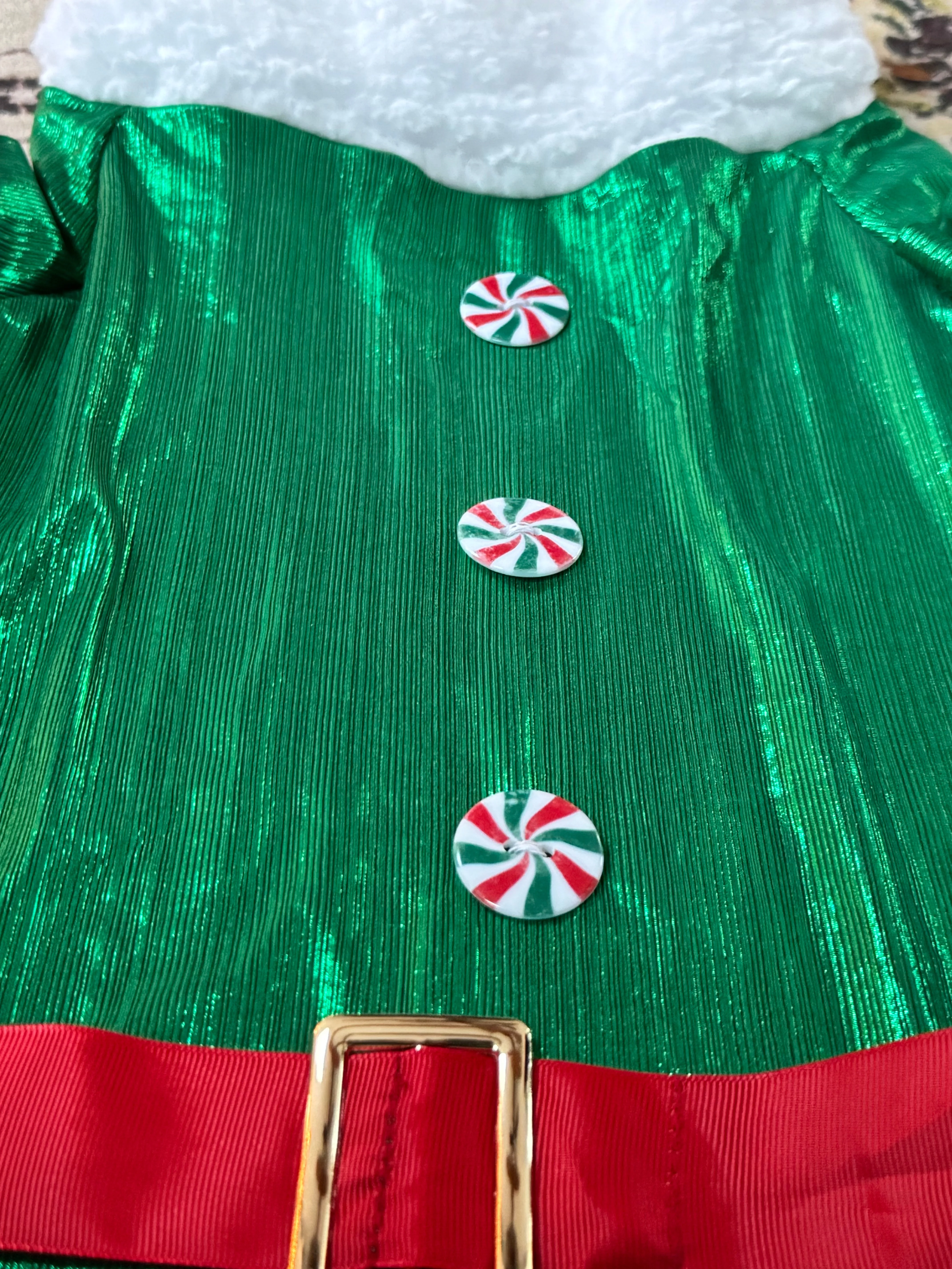 Metallic Green Festive Dog Shirt