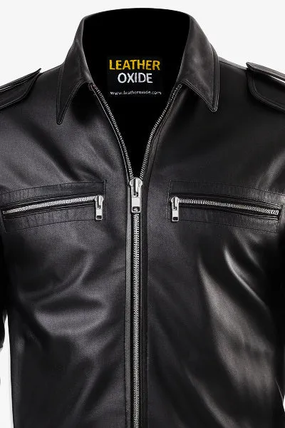 Michael Tom Classic Black Leather Jacket