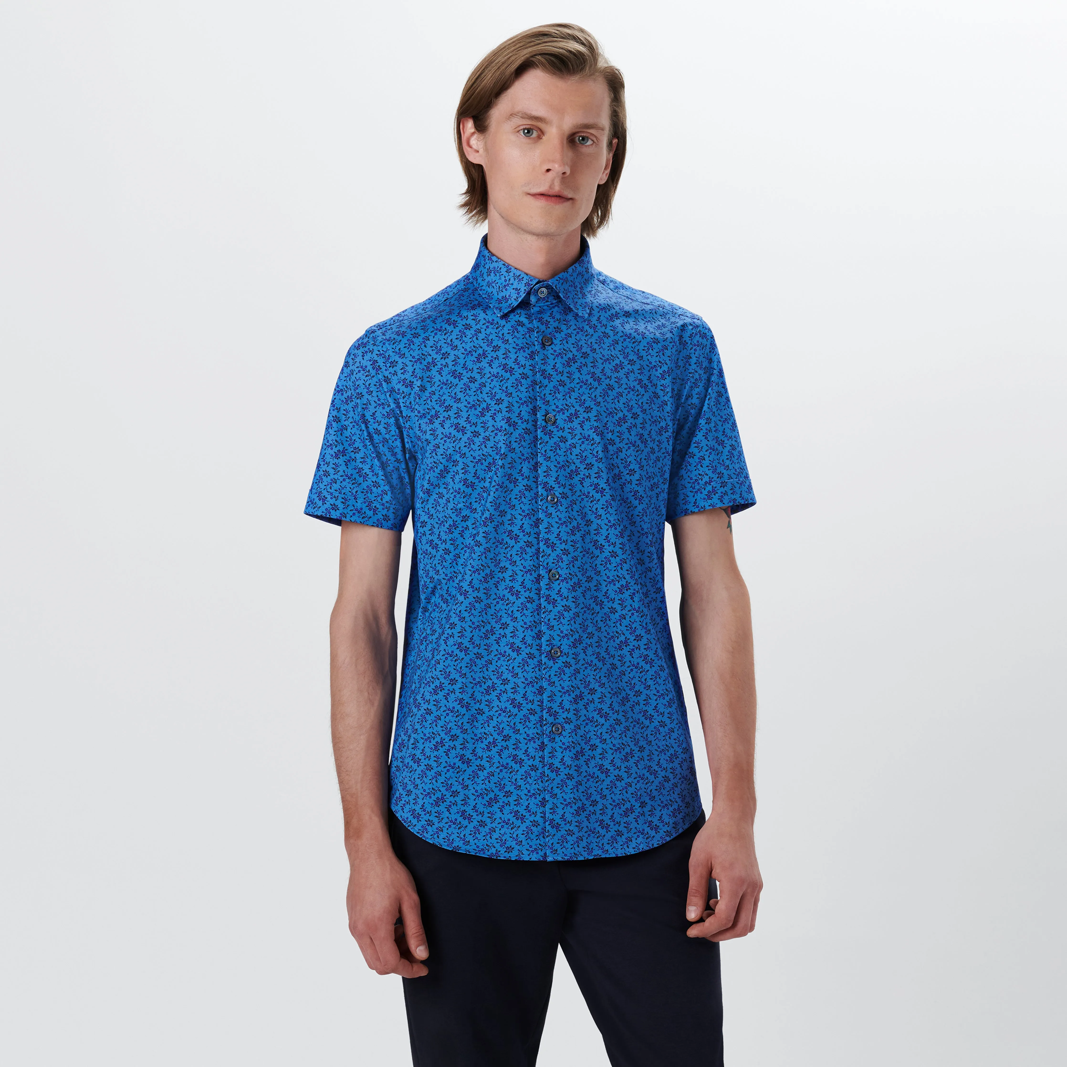 Miles Floral Print OoohCotton Short Sleeve Shirt