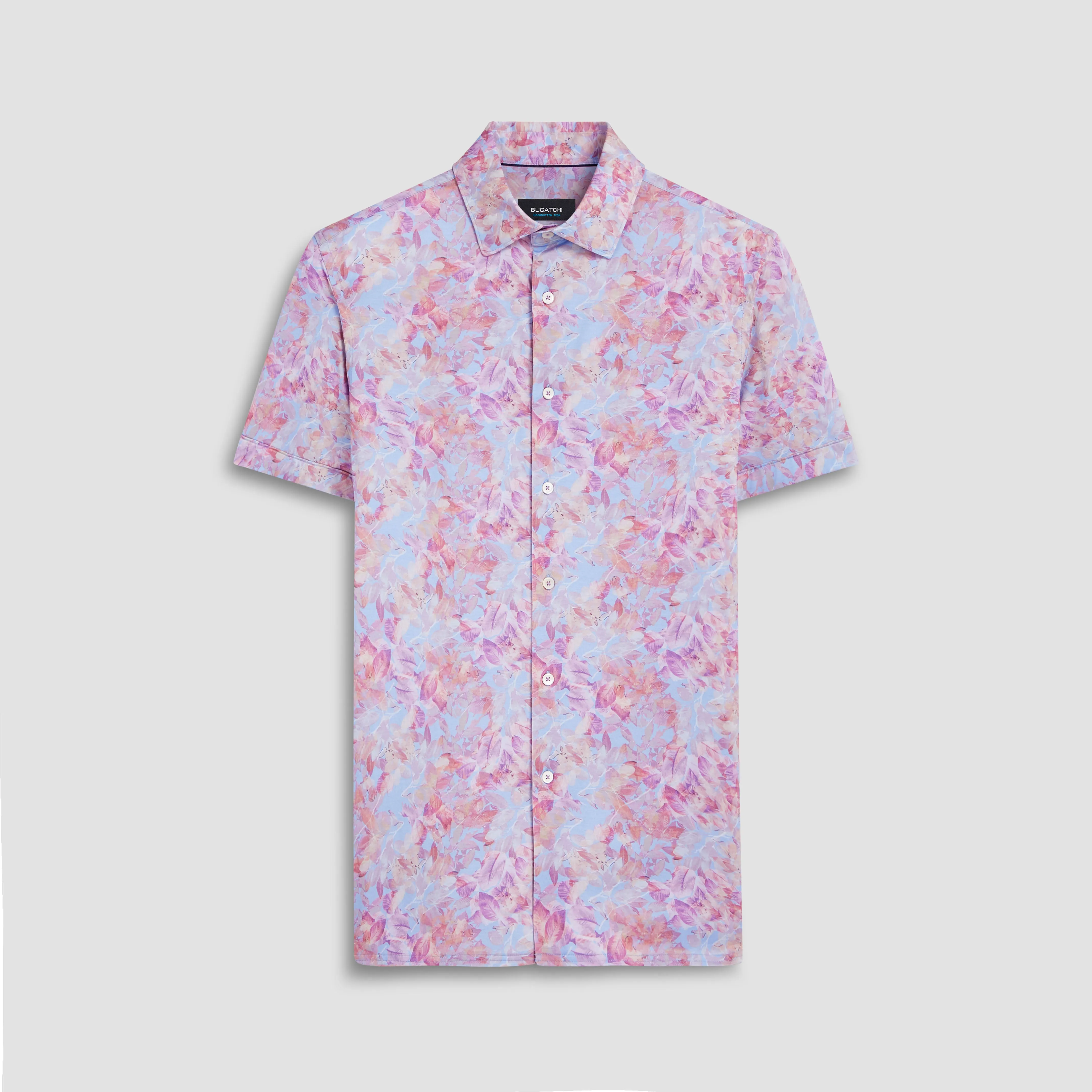 Milo Aquarelle Leaf Print OoohCotton Short Sleeve Shirt