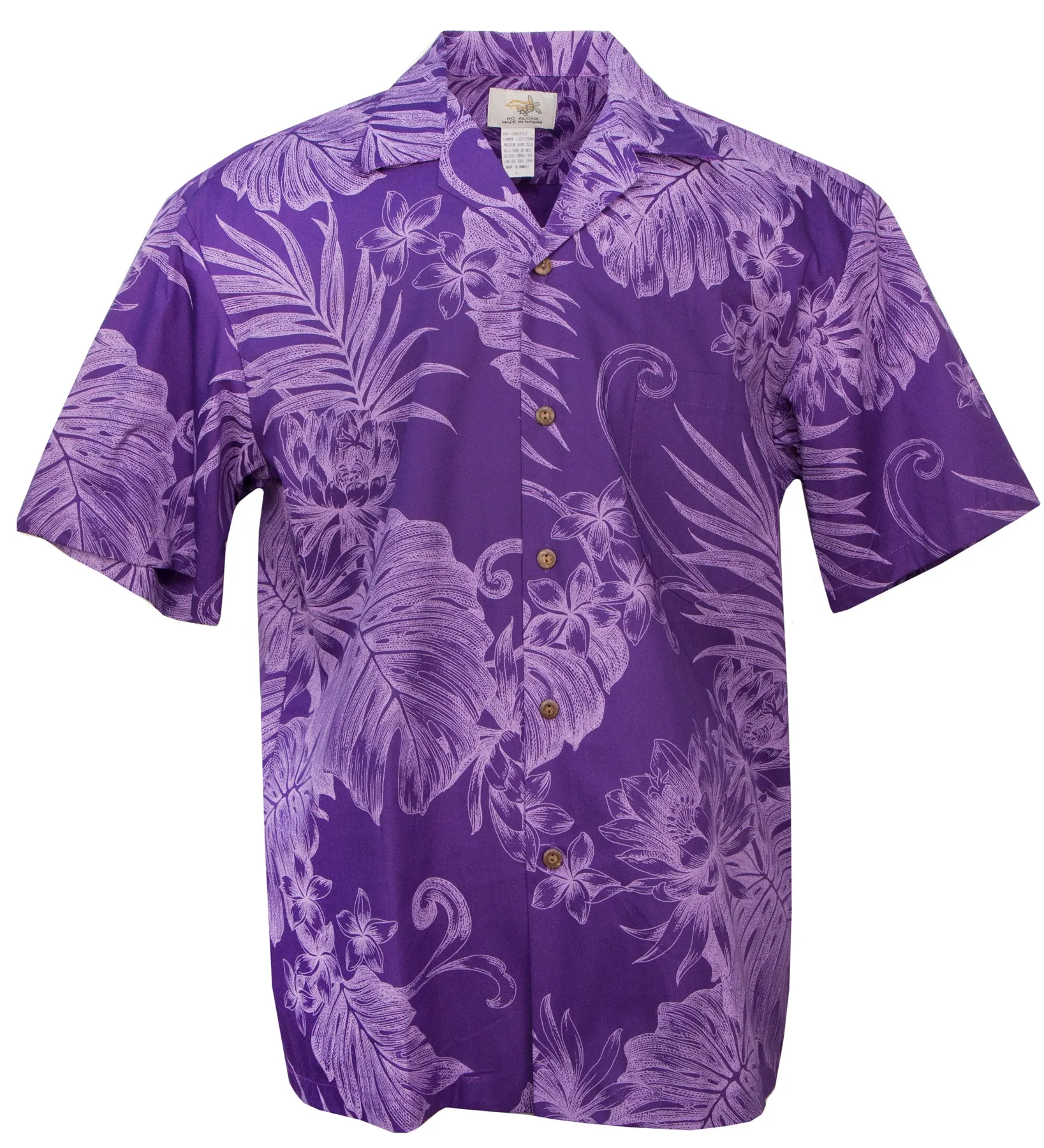 Monstera Ceres Mens Hawaiian Shirt in Purple