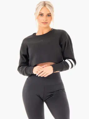 Motion Cropped Sweater - Black