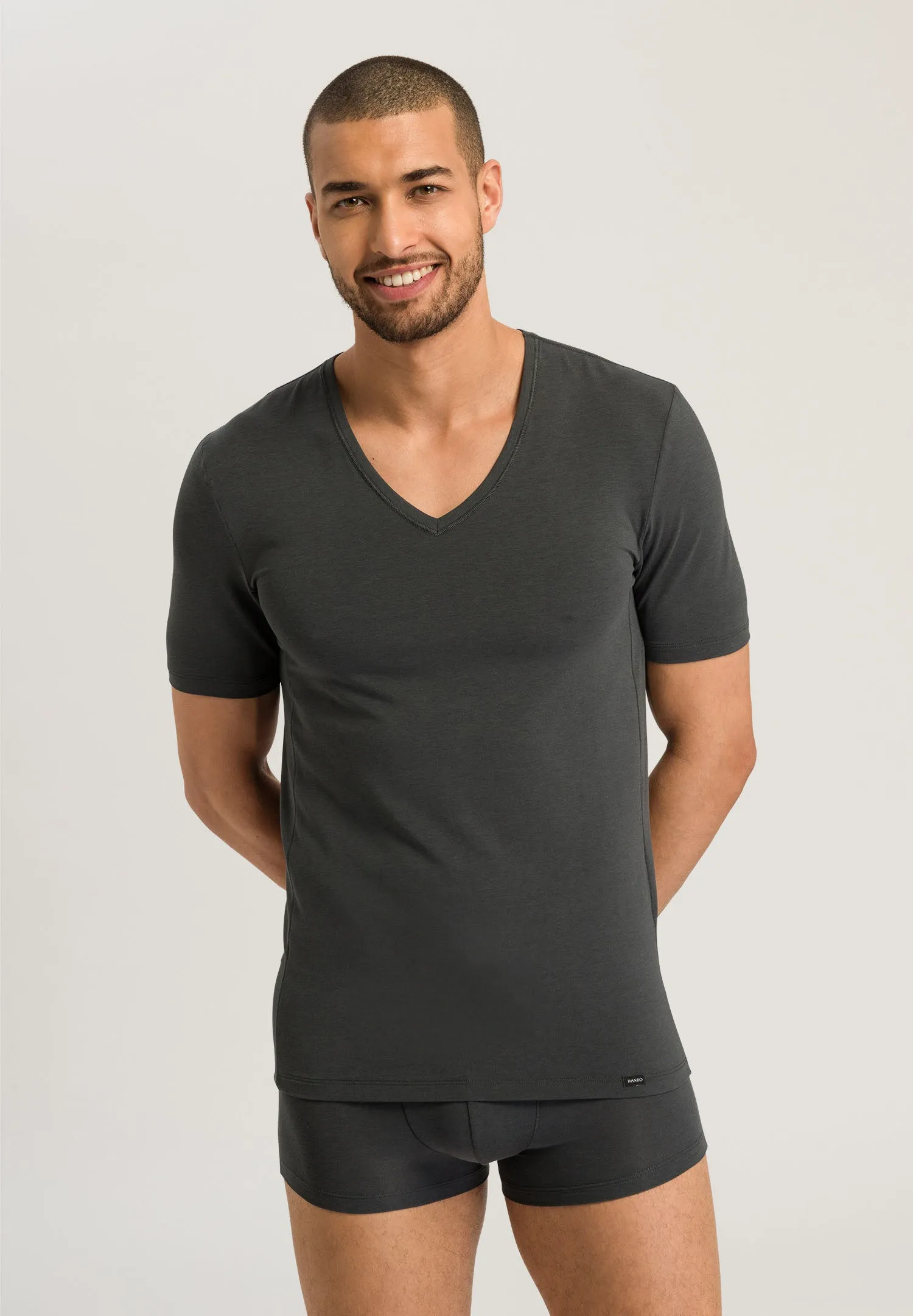 Natural Function V-Neck Tencel Fitted T-Shirt | Dark Shale 73185-2844