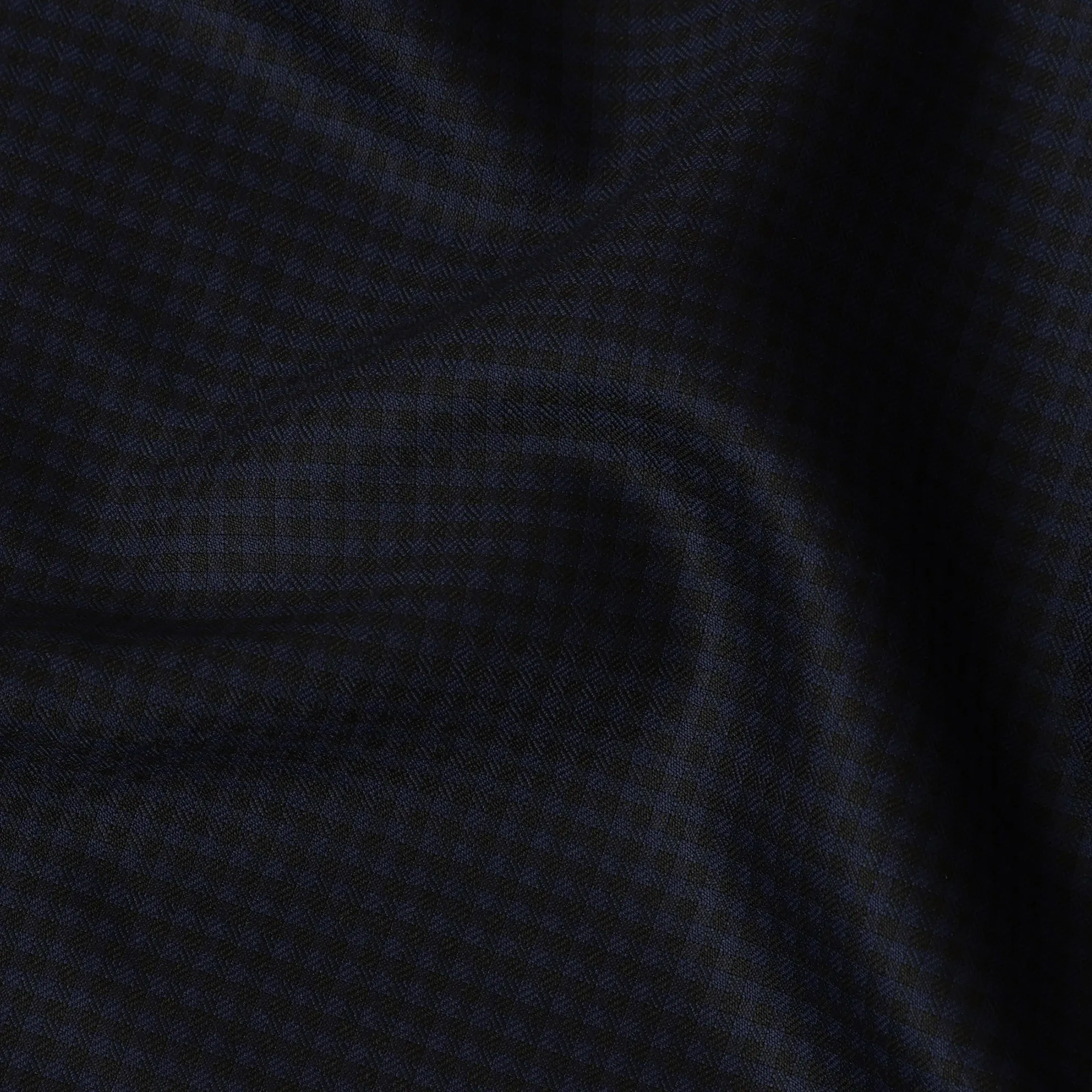 Navy Checkered SCABAL Super 140's All Wool Suiting Fabric, 3.75 Meters, 150 cm Width-D20715