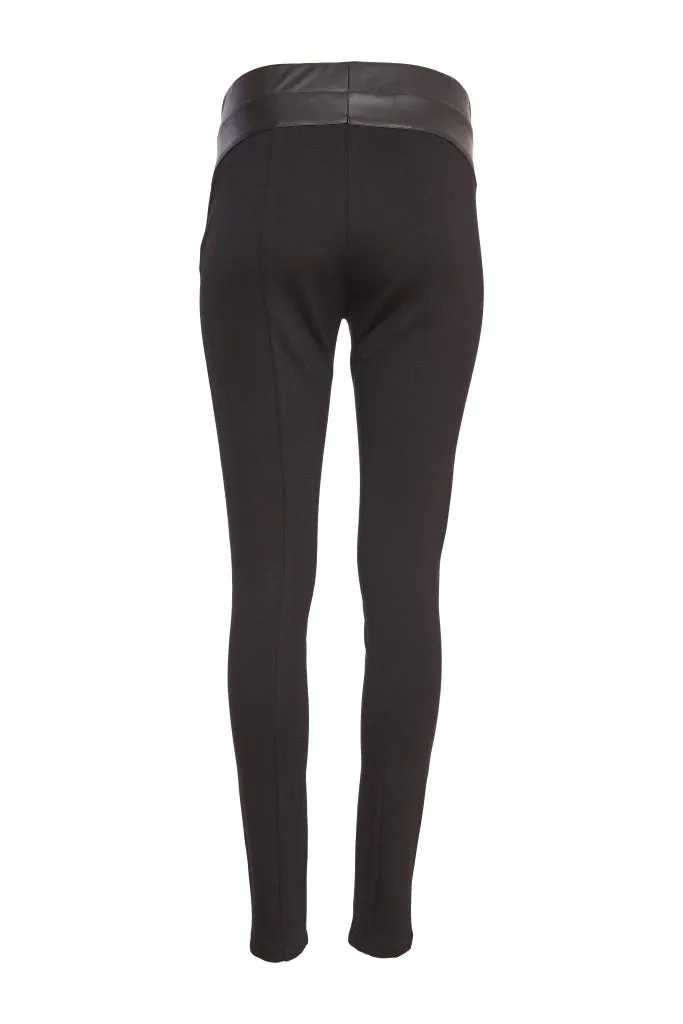 Naya Faux Leatherette Legging Black Naw24104