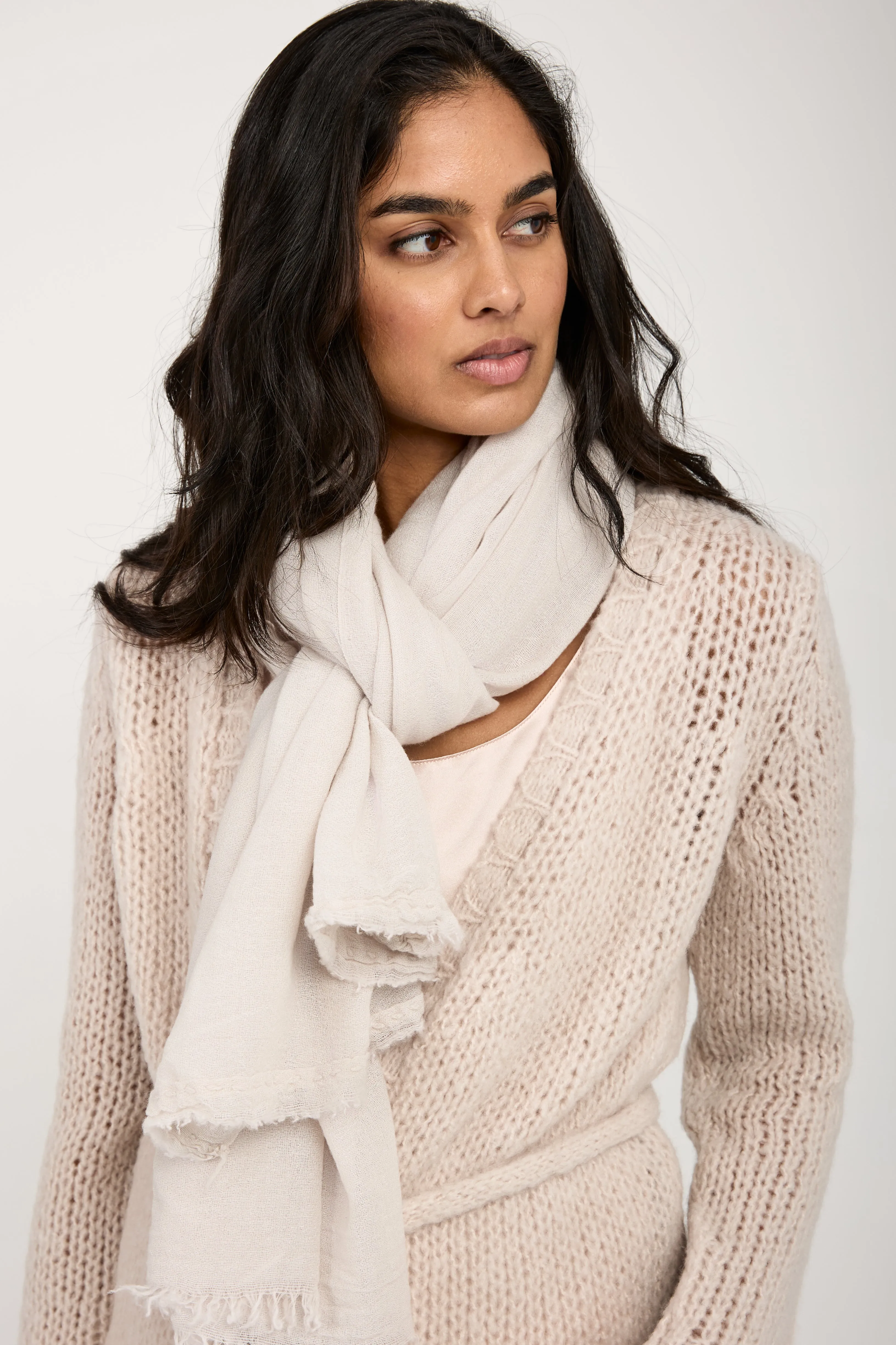 Net Cashmere Scarf in Sable