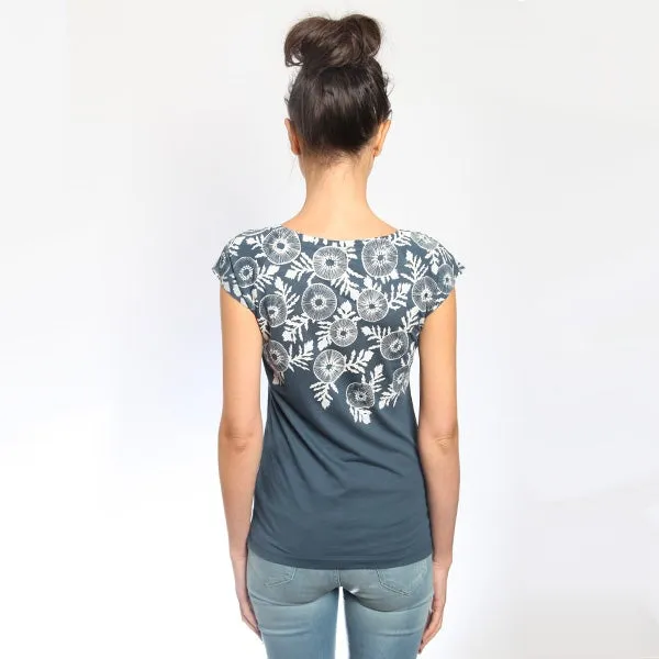 NEW! Poppy Bamboo T Shirt in Denim by Unsteigen