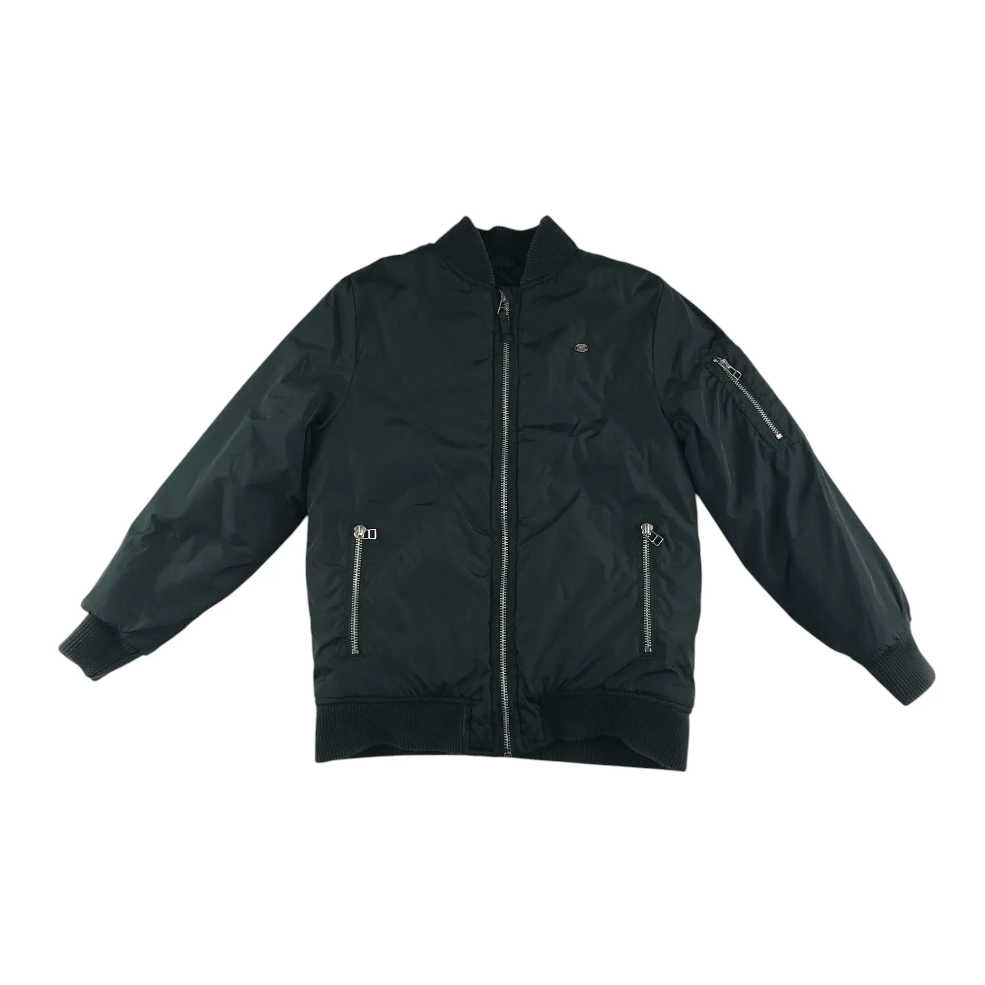 Next jacket 8-9 years dark green warm lined bomber Japan embroidery in the back