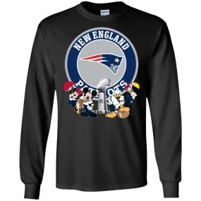 Nfl – New England Patriots Super Bowl 2019 Mickey Mouse Minnie Mouse Donald Duck Daisy Duck Football Men Long Sleeve Shirt