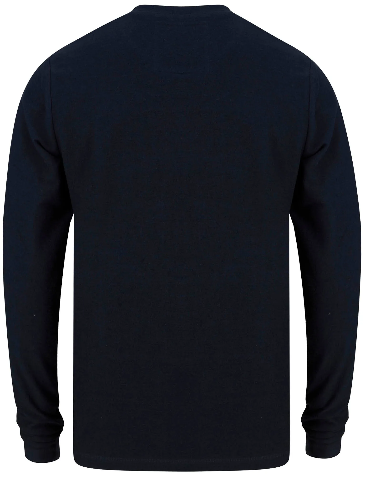 Norsk Felt Applique Loop Back Cotton Long Sleeve Top In Sky Captain Navy - Tokyo Laundry