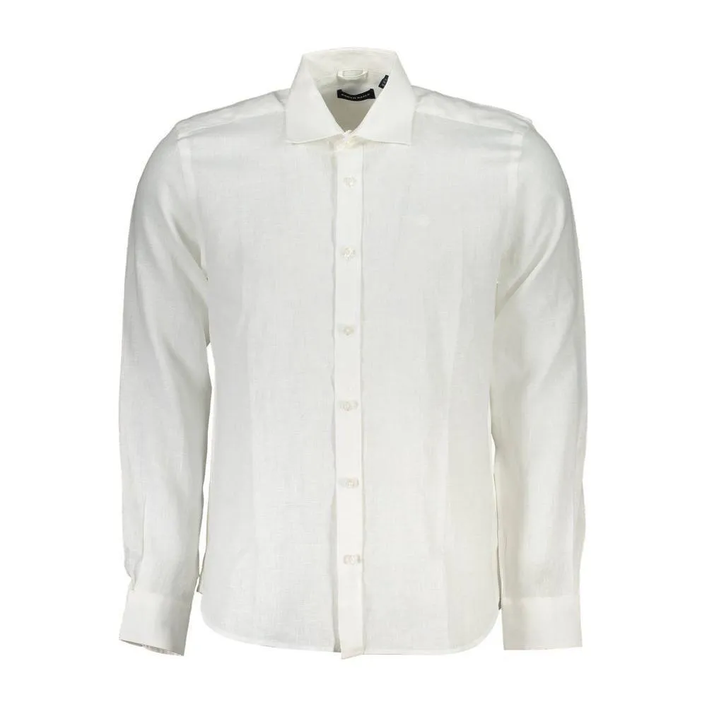 North Sails White Linen Men Shirt