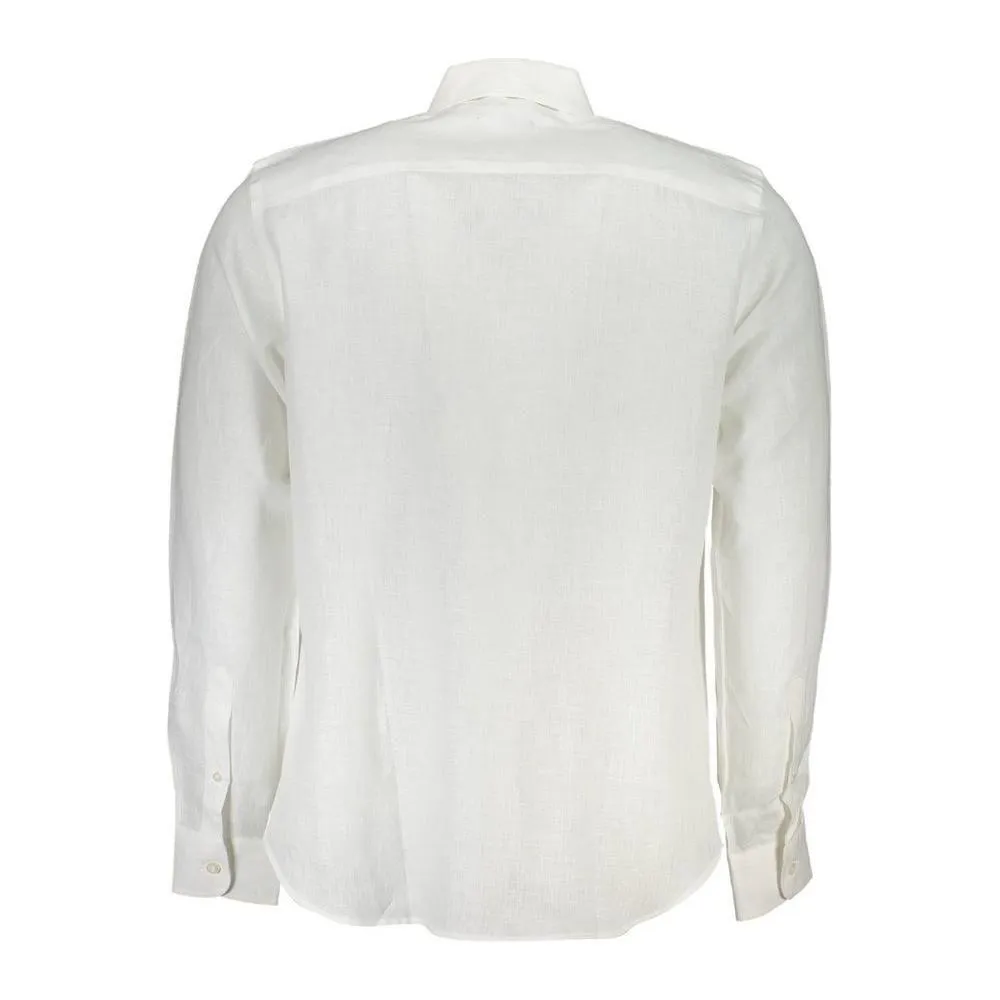 North Sails White Linen Men Shirt