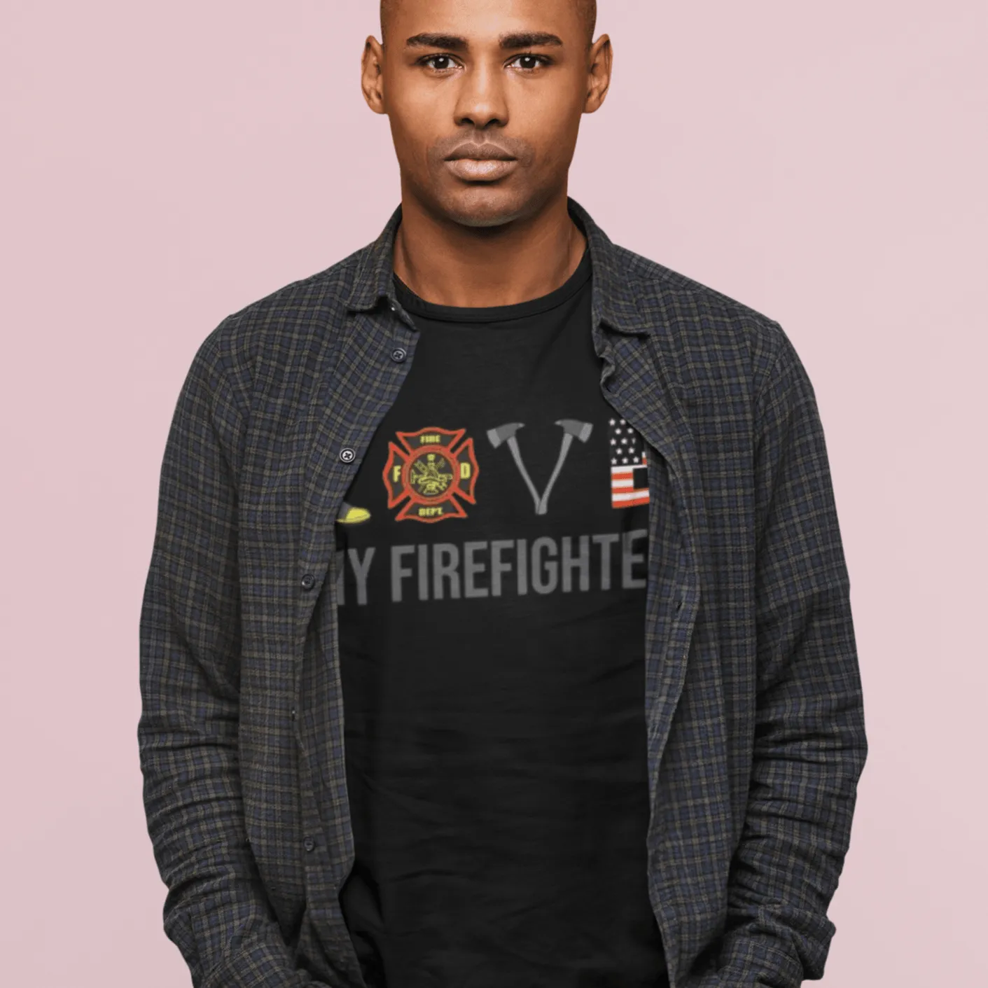 Occupation T-shirt Love My Firefighter 100% Cotton Unisex Crew Neck Top