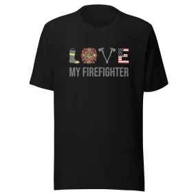 Occupation T-shirt Love My Firefighter 100% Cotton Unisex Crew Neck Top