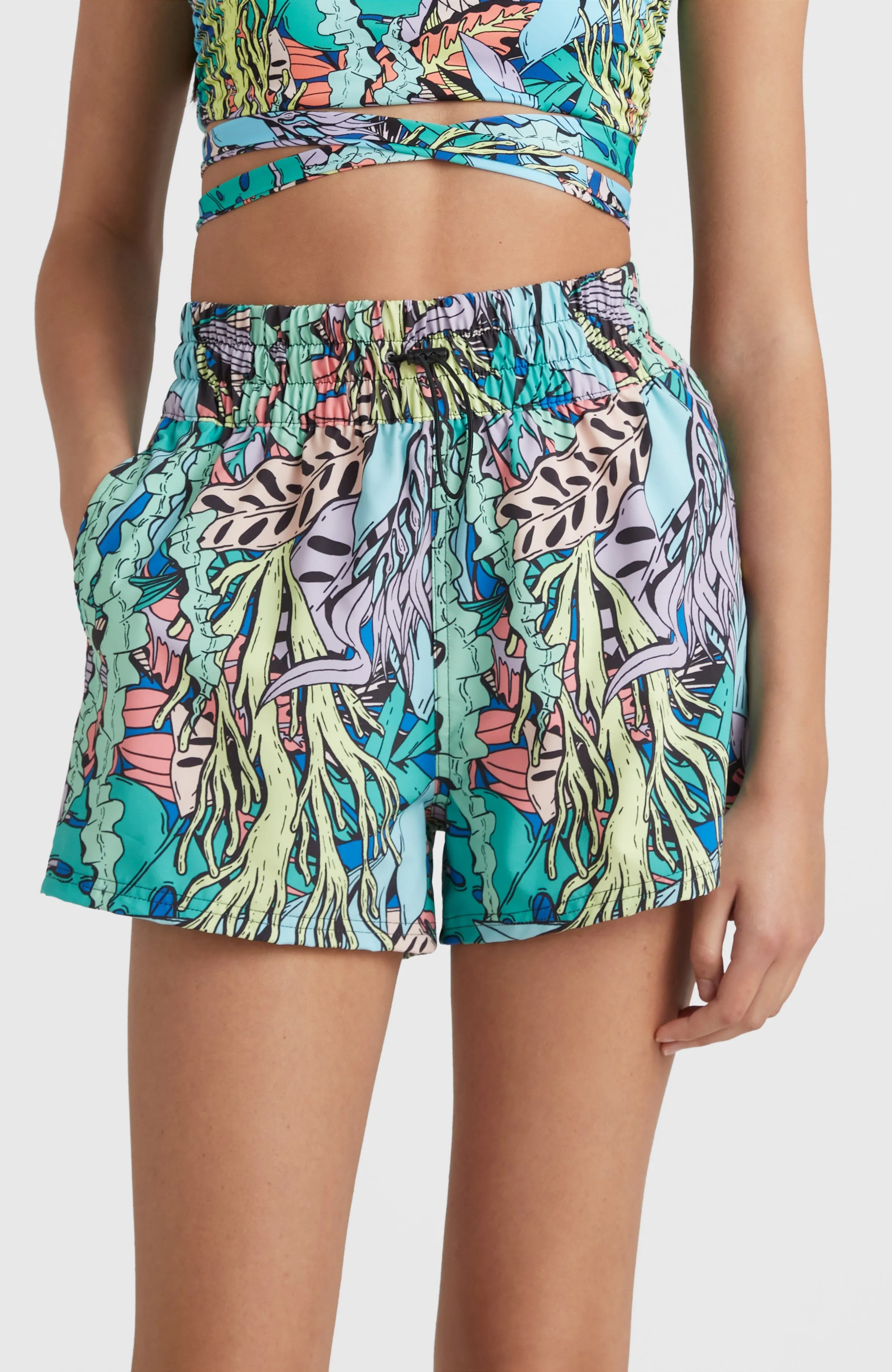 Ocean Mission Swim Shorts | Blue Comic Seaweed