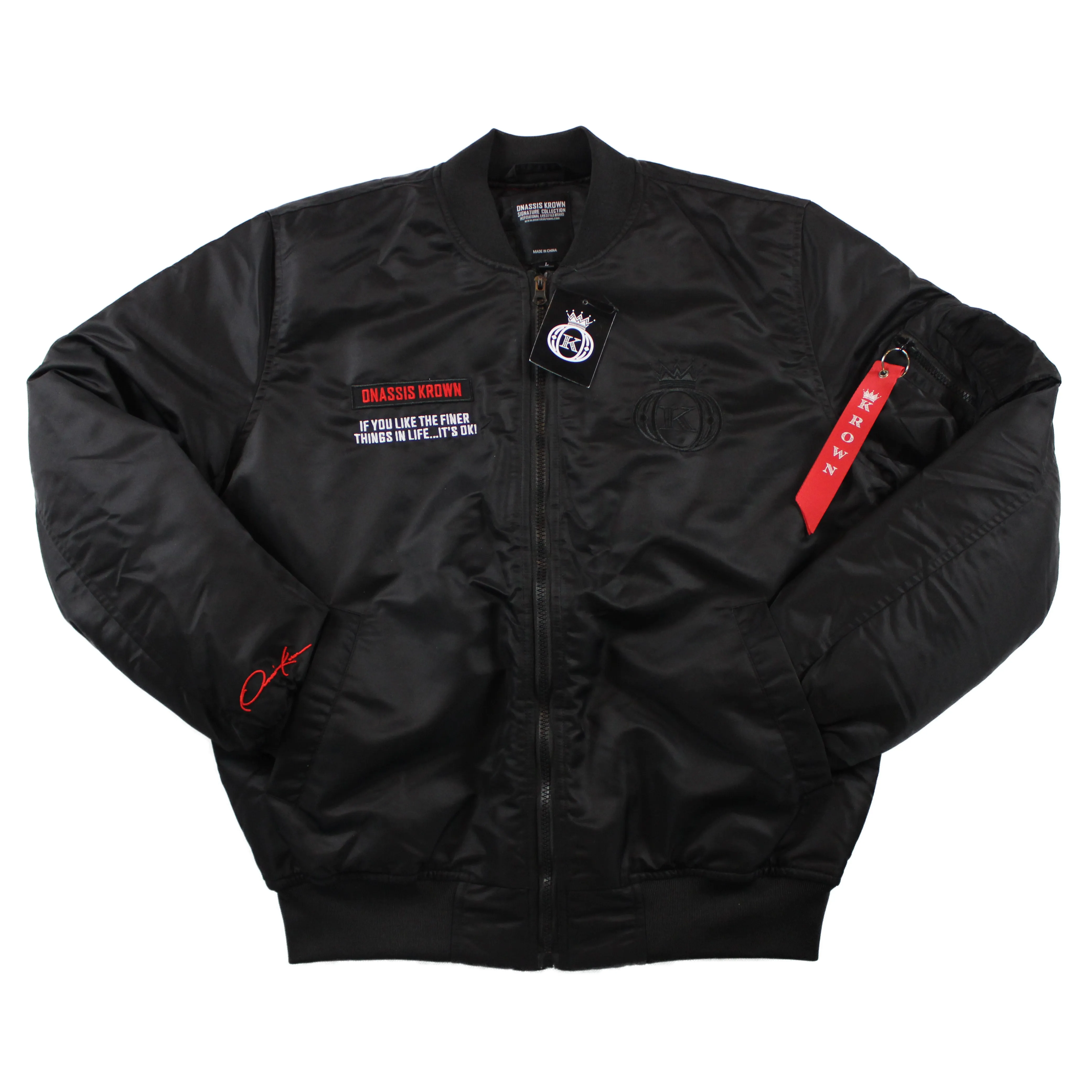 Onassis Krown "Poem If" Bomber Flight Jacket