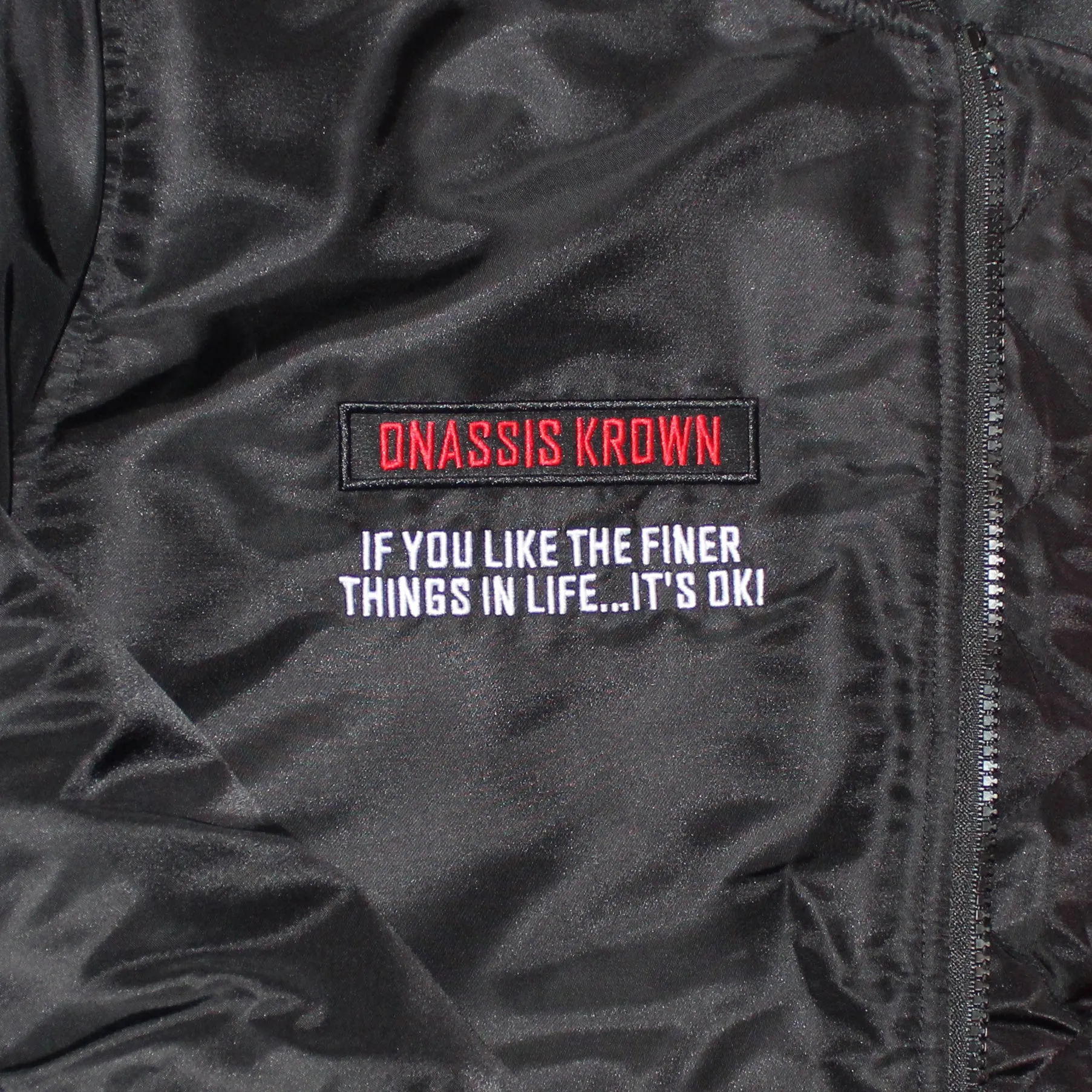 Onassis Krown "Poem If" Bomber Flight Jacket