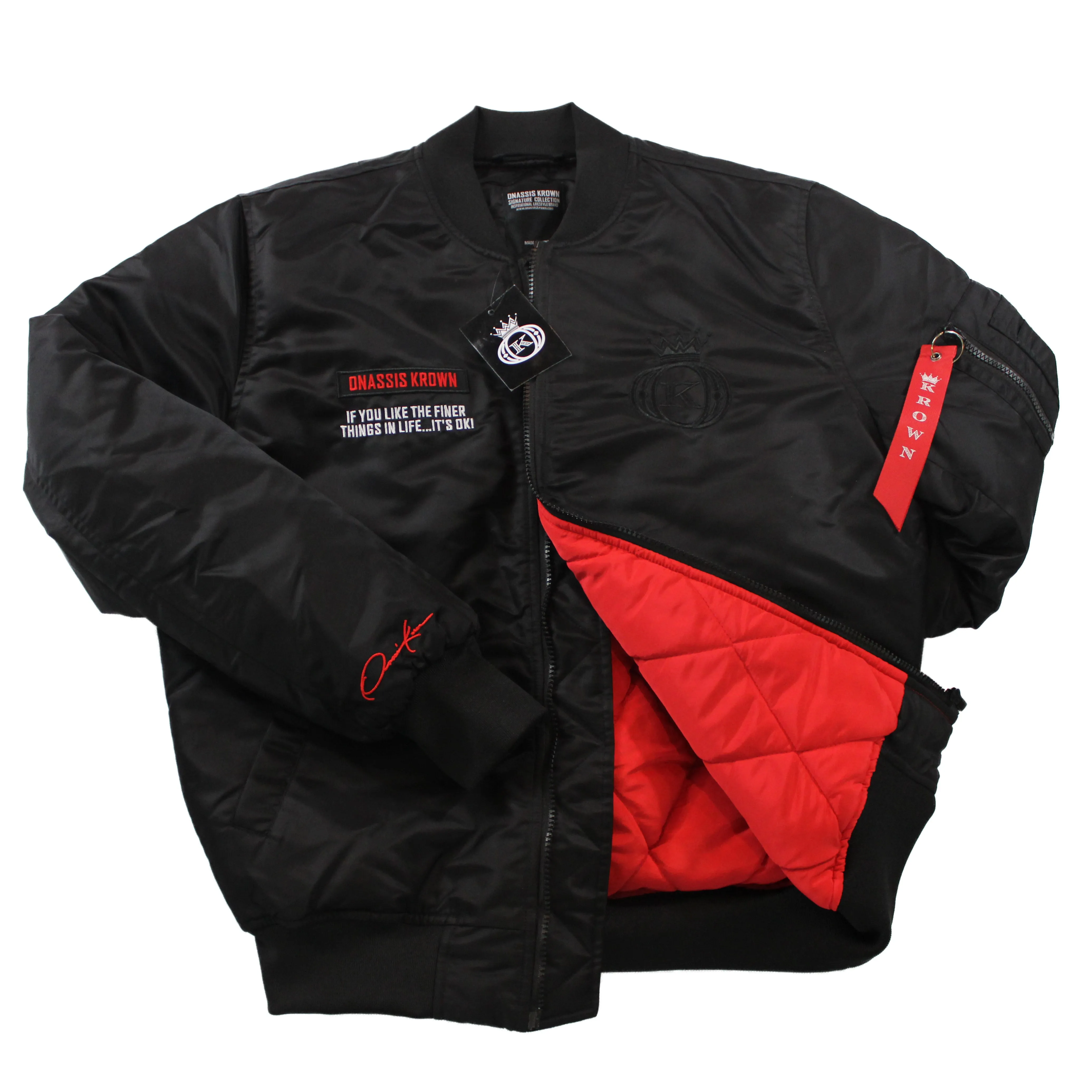 Onassis Krown "Poem If" Bomber Flight Jacket