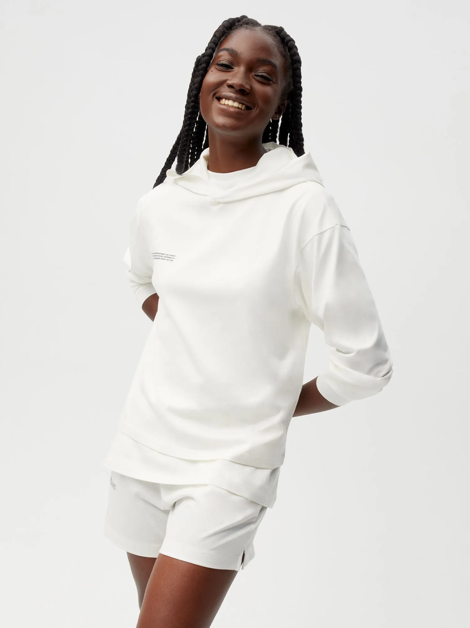 Organic Cotton Pajama Shorts with C-FIBER™—off-white