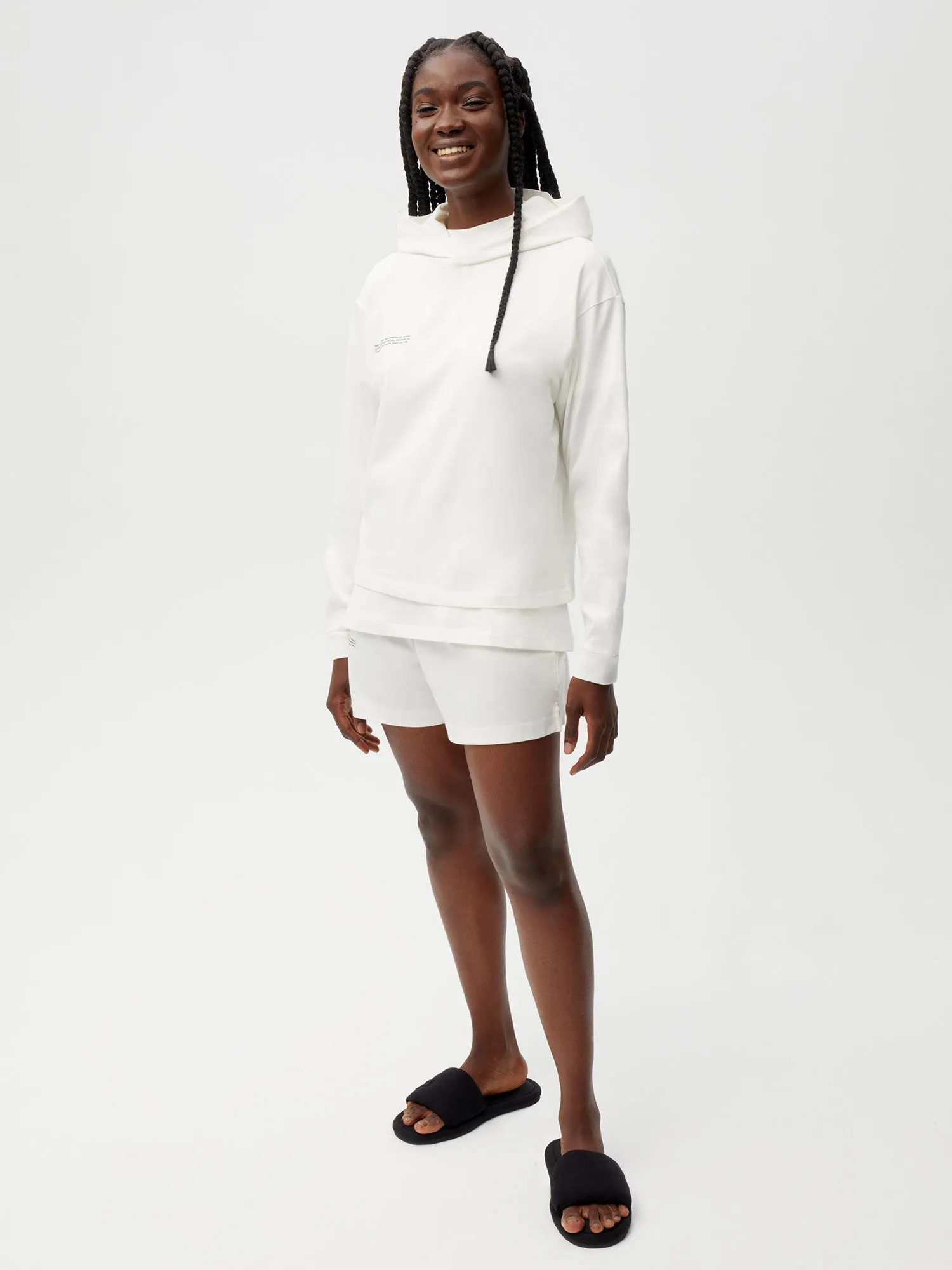 Organic Cotton Pajama Shorts with C-FIBER™—off-white