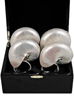 Pearl Nautilus Shell Luxury Napkin Ring Set