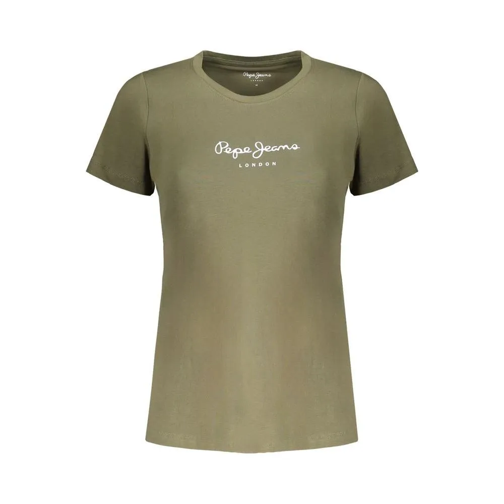 Pepe Jeans Green Cotton Tops & T-Shirt