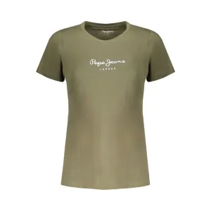 Pepe Jeans Green Cotton Tops & T-Shirt