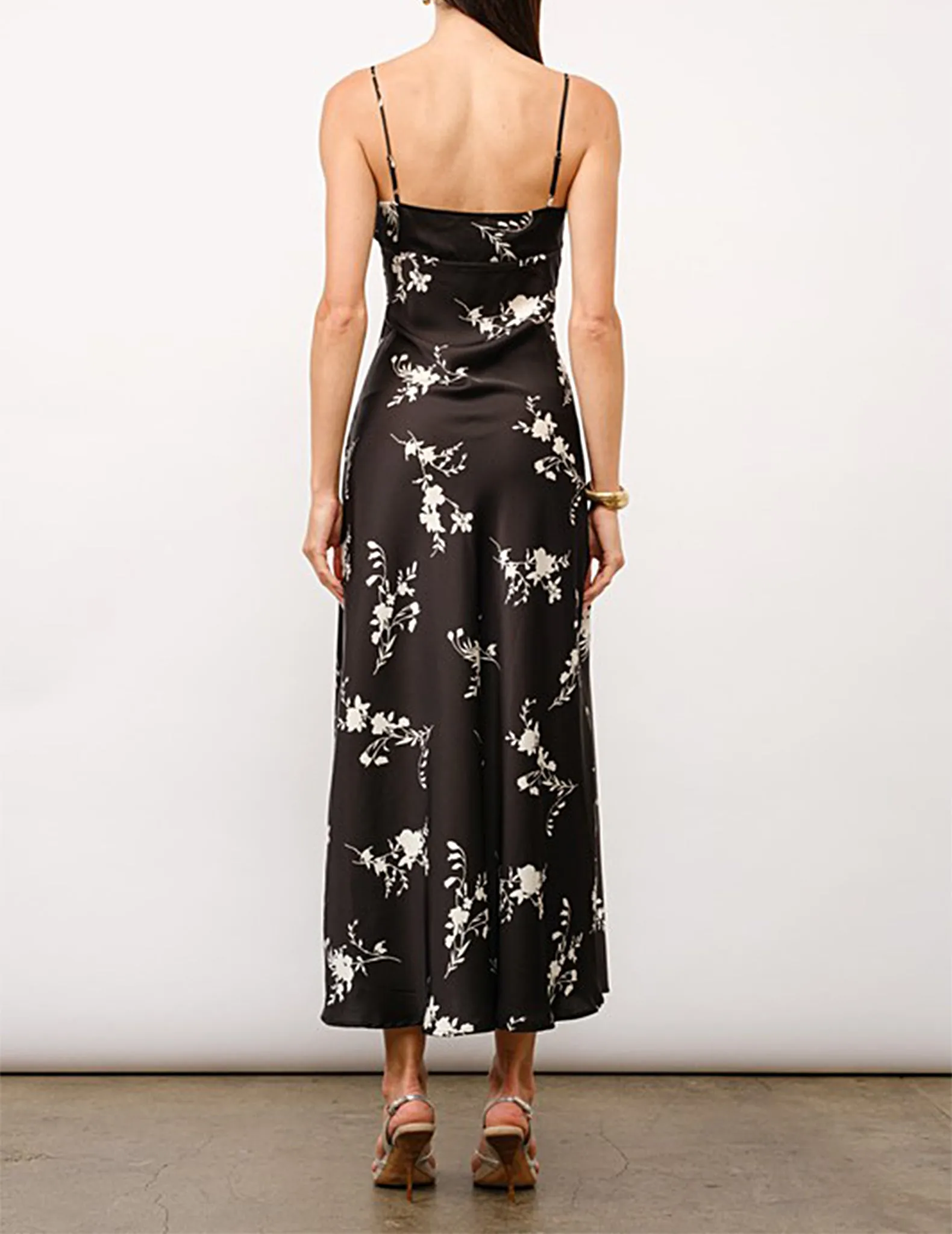 Persephone Black   White Floral Slip Dress