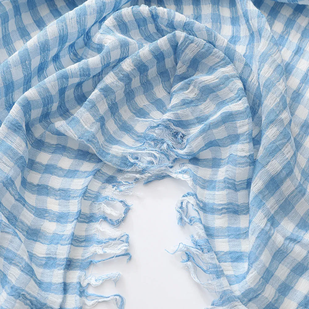 Plaid Cotton Pashmina Scarf