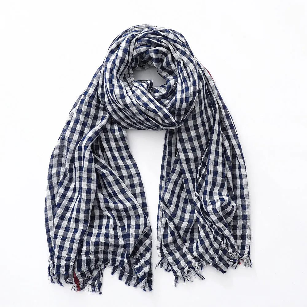 Plaid Cotton Pashmina Scarf