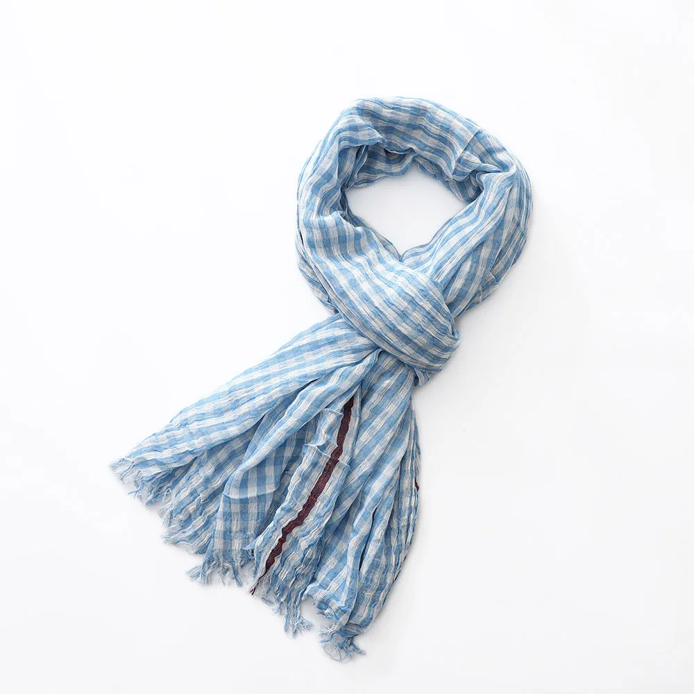 Plaid Cotton Pashmina Scarf