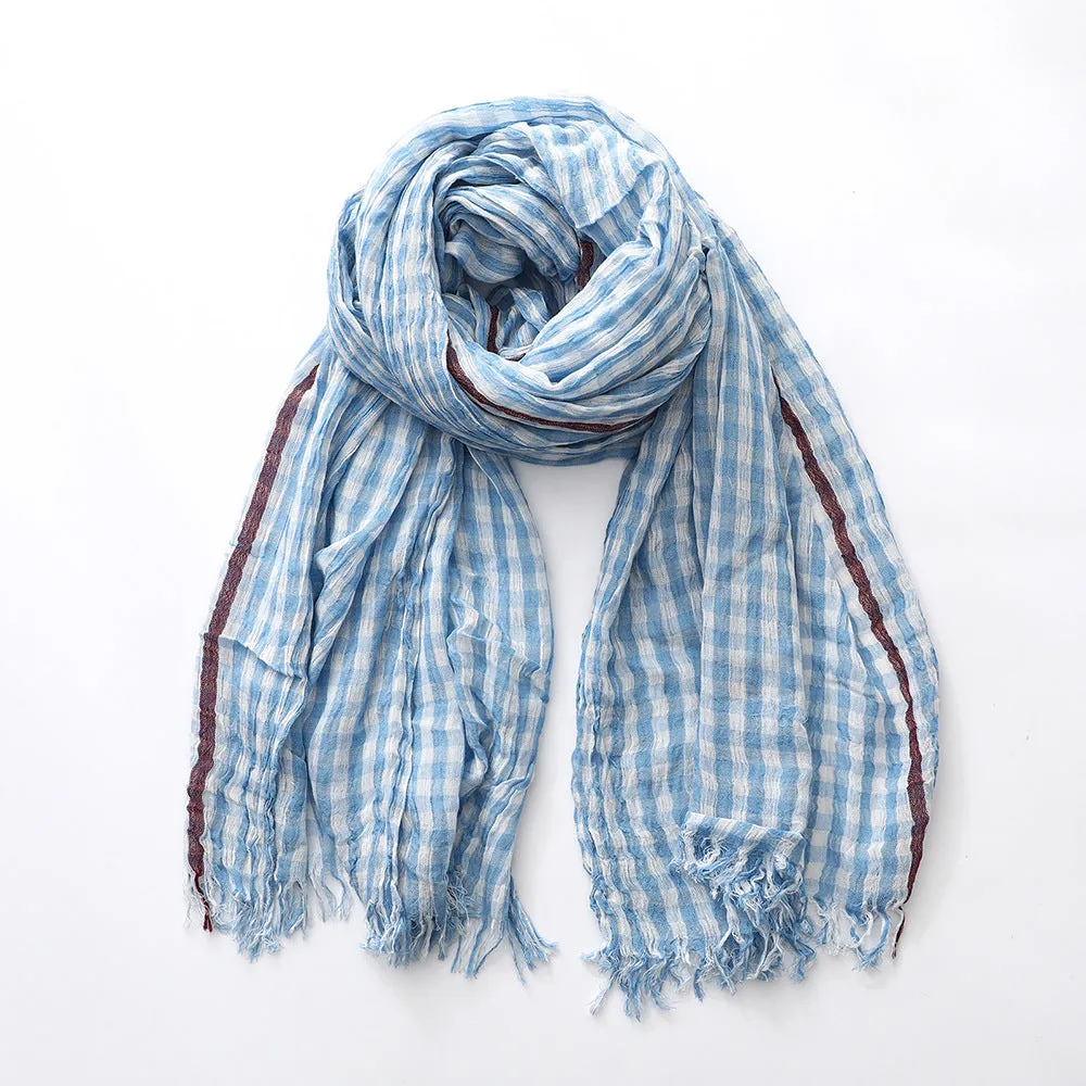 Plaid Cotton Pashmina Scarf