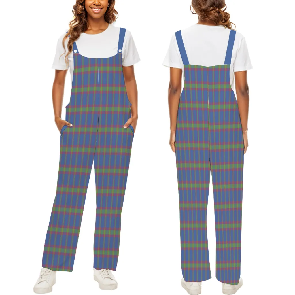 Plaid Desires Women's Baggy Denim Overalls