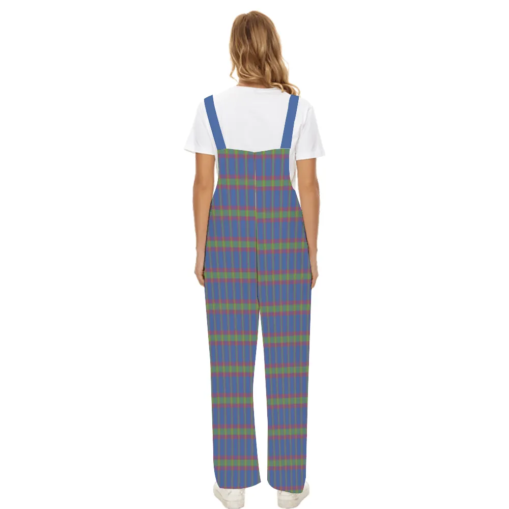 Plaid Desires Women's Baggy Denim Overalls