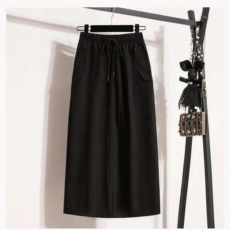 Pre Order:  Back Slit Straight Midi Skirt