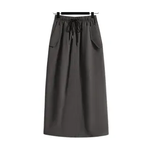 Pre Order:  Back Slit Straight Midi Skirt