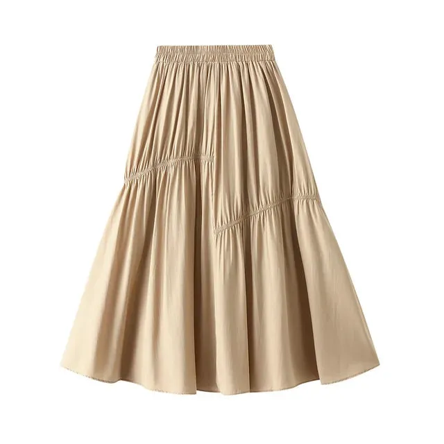 Pre Order:  Casual Solid Pleated A-Line Skirt