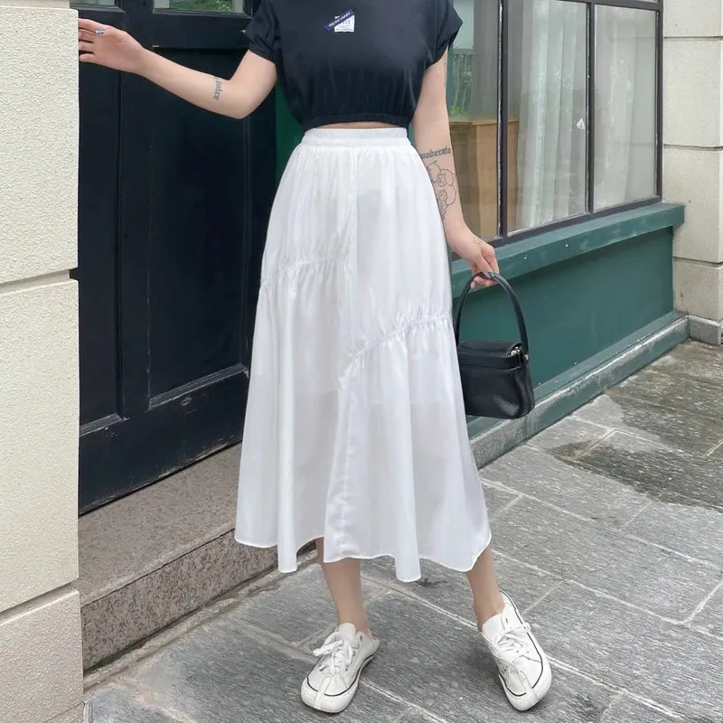 Pre Order:  Casual Solid Pleated A-Line Skirt