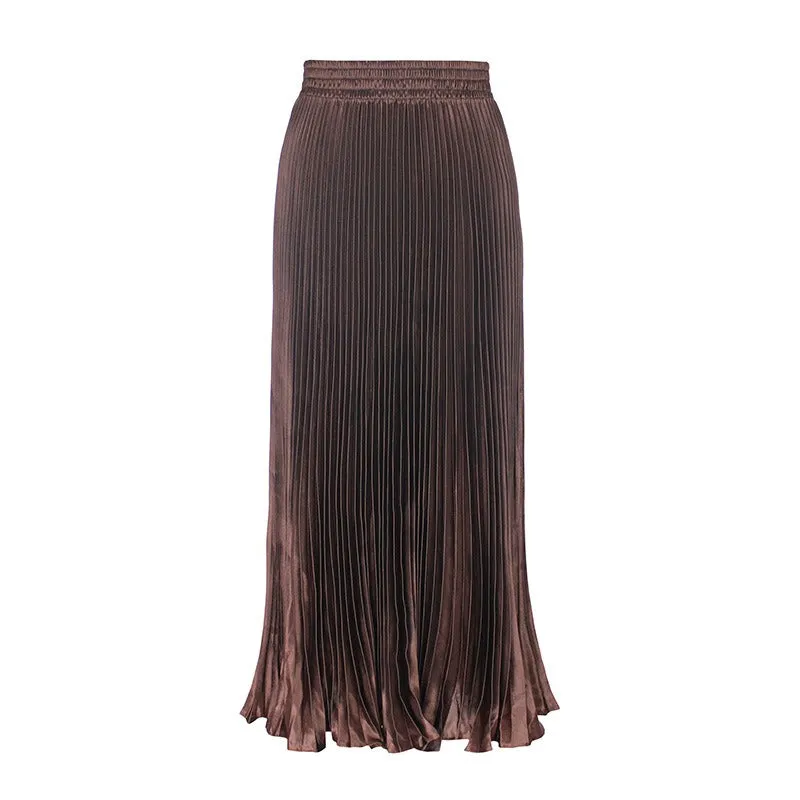 Pre Order:  Glossy Pleated Accordion Skirt